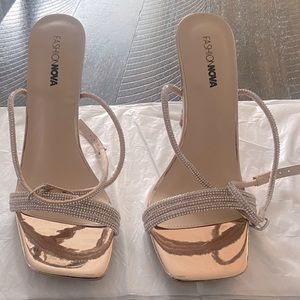 Rose gold high heels